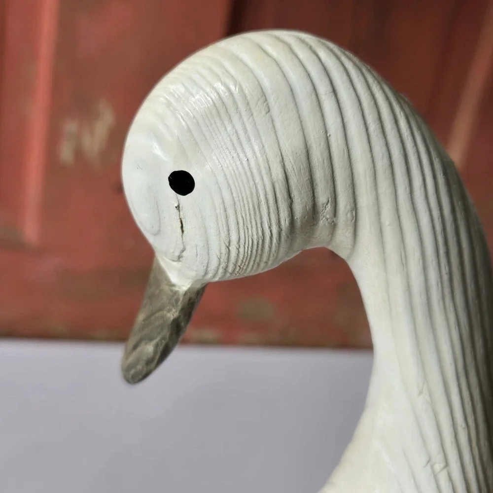 RARE Wood Grain Look Country Duck Goose Resin Farmhouse Cottagecore w/heel broke